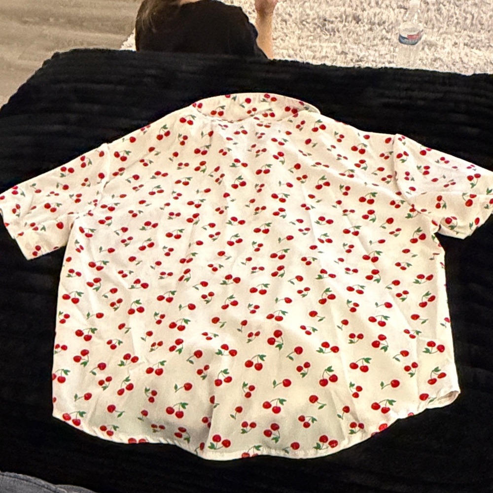 Cherry Print Button Down Shirt - Picture 3 of 4